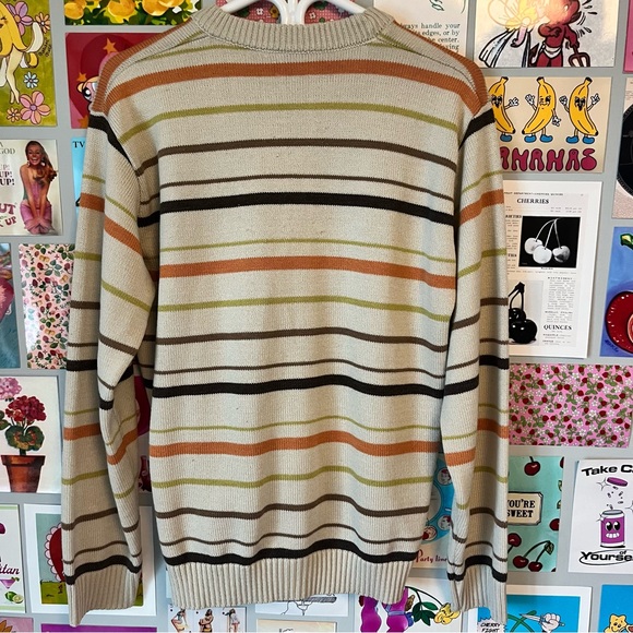 VERSACE VINTAGE Striped Designer Knit Sweater / Crew Neck - Picture 12 of 13